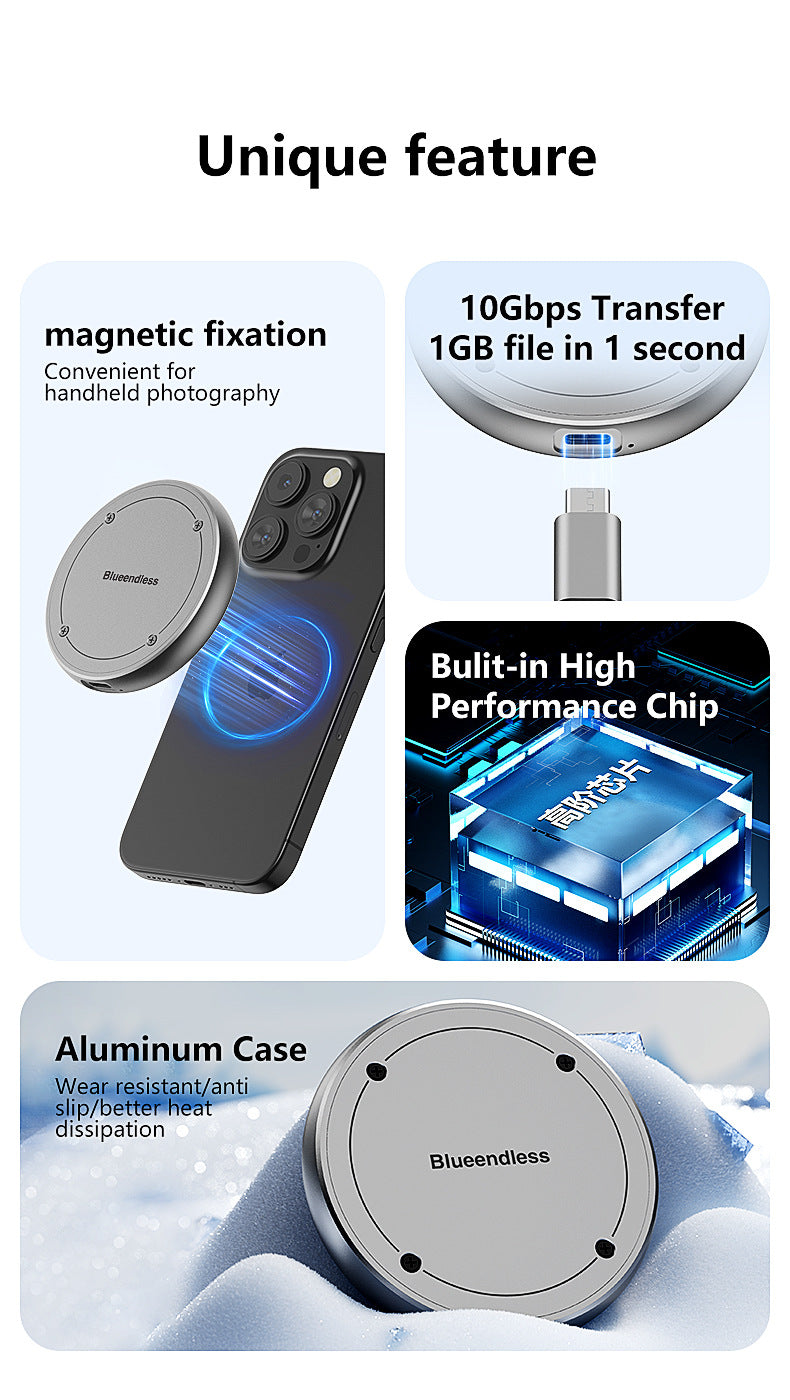 M.2 Magnetic Portable SSD 256/512/1TB - 10Gbps External SSD for Smartphones & Computers - The Shop At Crown Perth