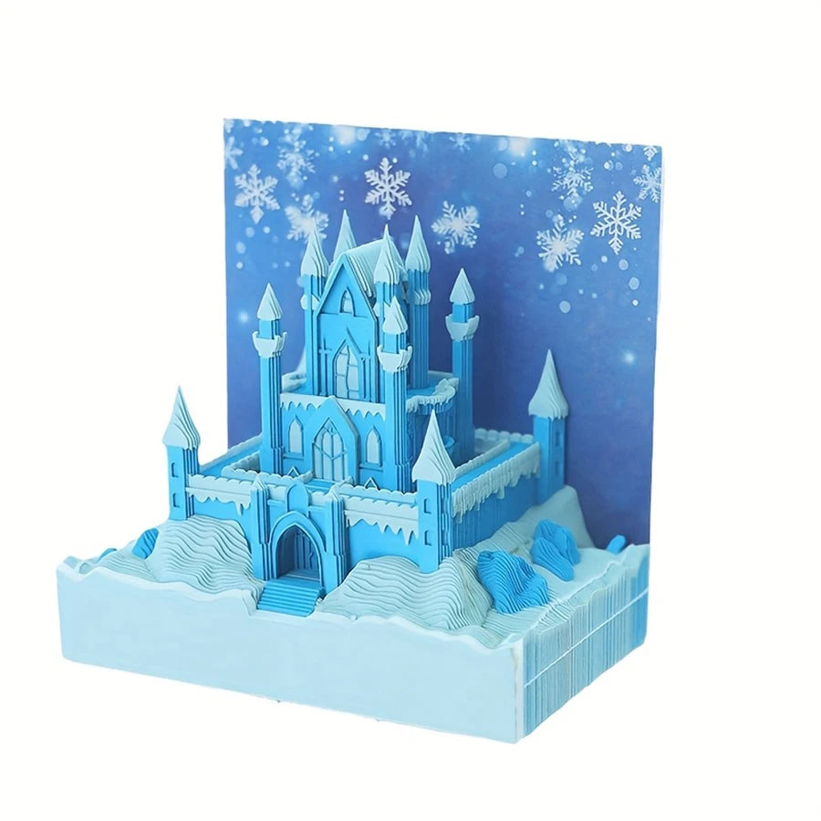2025 Snow Castle 3D Desk Calendar Pop-Up Castle Monthly Planner Yearly Organizer Sticky Notes to do list Office/Home Desk Decor - The Shop At Crown Perth