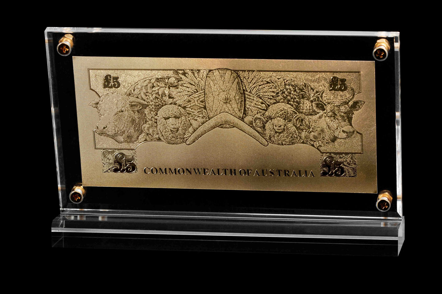 24 Carat Gold 5 POUND Imperial Currency Banknote