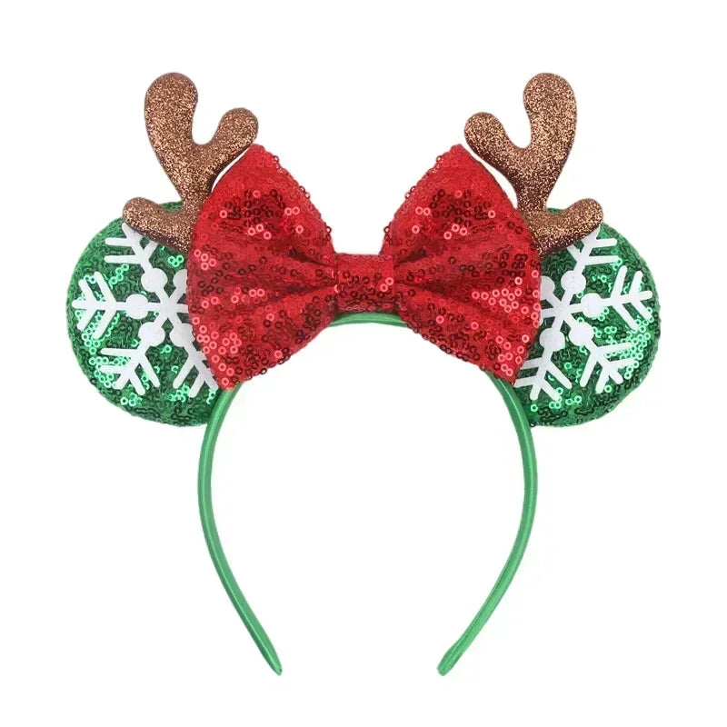 Disney Mickey Mouse Ear Hairbands Lollipop Candy Cane Bows Christmas Headband for Adults Party Kids Women Plush Hair Accessories - The Shop At Crown Perth