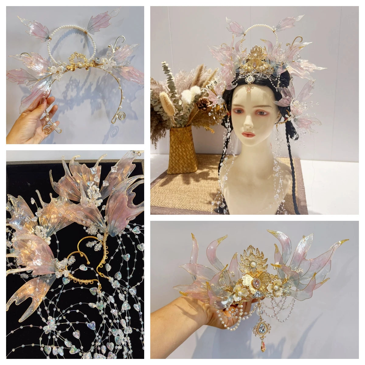 Fairy Mermaid Hair Crown Handmade Hair Accessories Ancient Style Flow Princess Jewelry Set - The Shop At Crown Perth