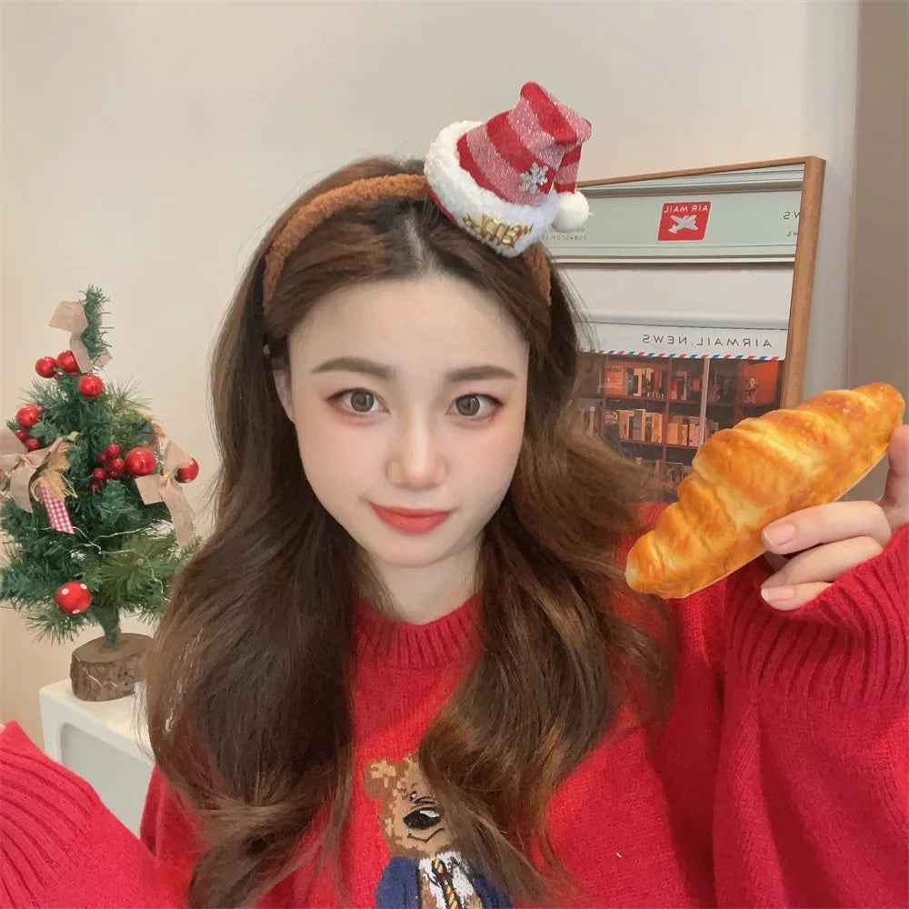 NEW Plush Christmas Headband Red Headwear Children Headbands Cloth Kids Hair Bands - The Shop At Crown Perth