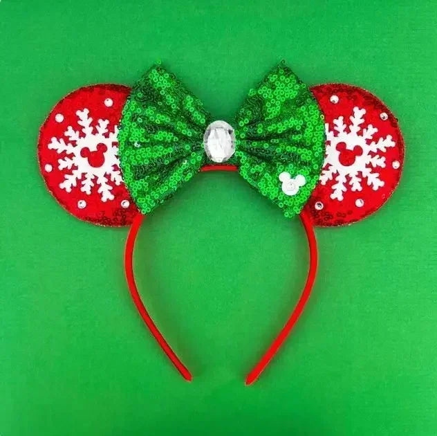 Disney Mickey Mouse Ear Hairbands Lollipop Candy Cane Bows Christmas Headband for Adults Party Kids Women Plush Hair Accessories - The Shop At Crown Perth