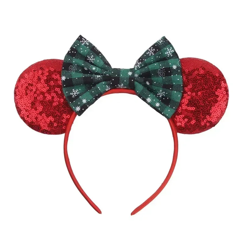 Disney Mickey Mouse Ear Hairbands Lollipop Candy Cane Bows Christmas Headband for Adults Party Kids Women Plush Hair Accessories - The Shop At Crown Perth