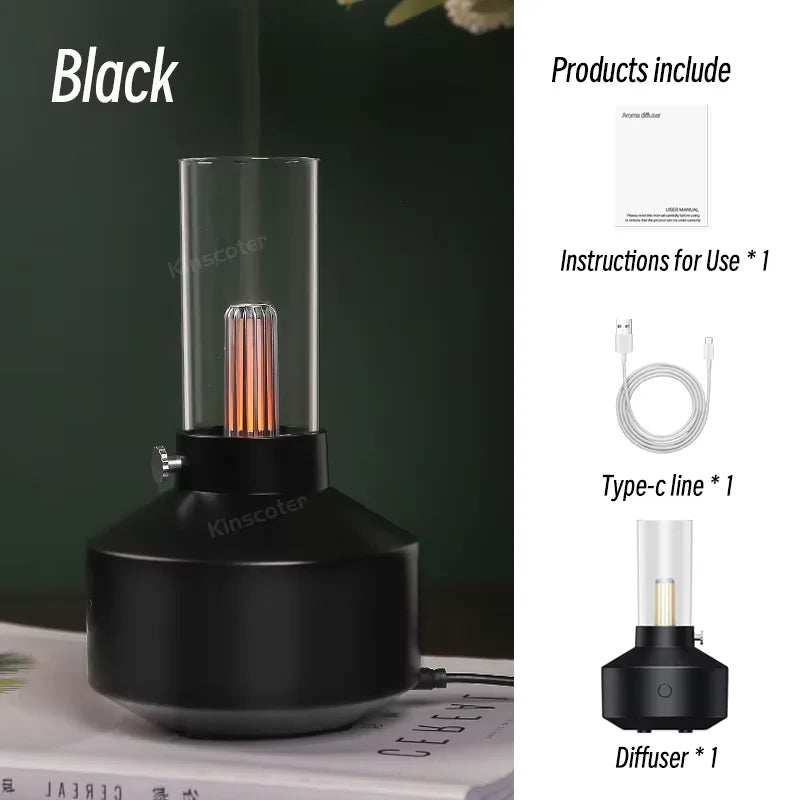 Vintage Night Light Aroma Diffuser Aromatherapy Mini Desktop Air Humidifier USB Creative Ambient Light As Gift/Essential Oil Set - The Shop At Crown Perth