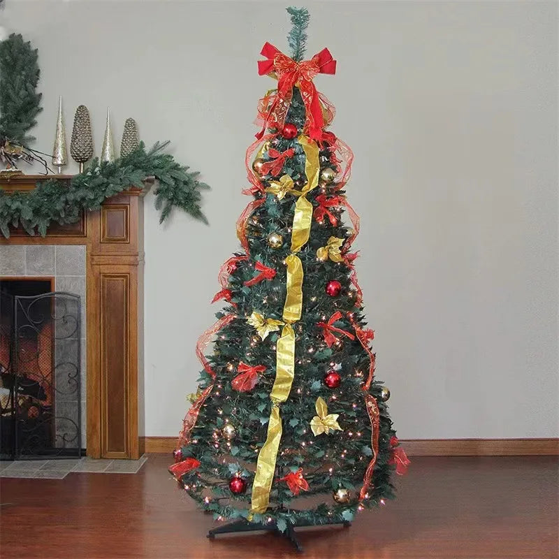 Foldable Pre-Decorated Christmas Tree Pop-Up Festive Decoration Home Decor Portable Christmas Tree 120/150/180/210cm - The Shop At Crown Perth