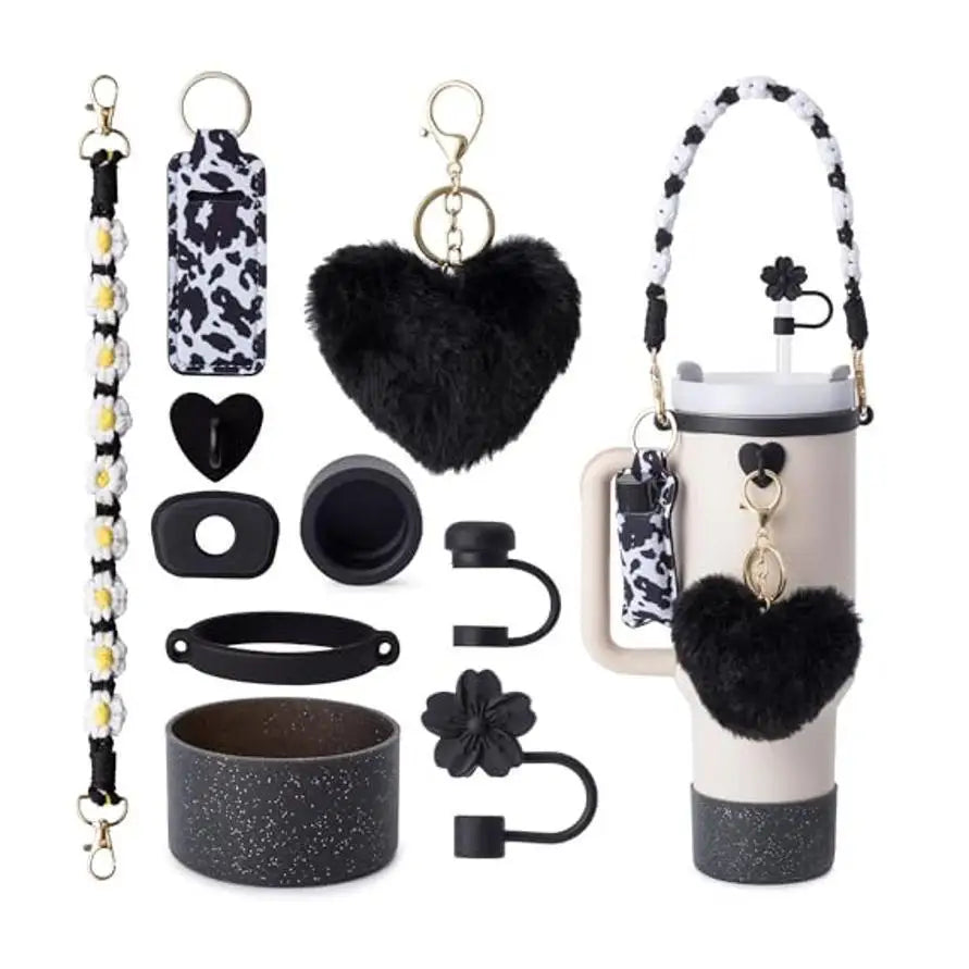 cross-border stanley accessories christmas stanley icecup diy bow decorated cup cover lipstick cover fuzzy ball - The Shop At Crown Perth