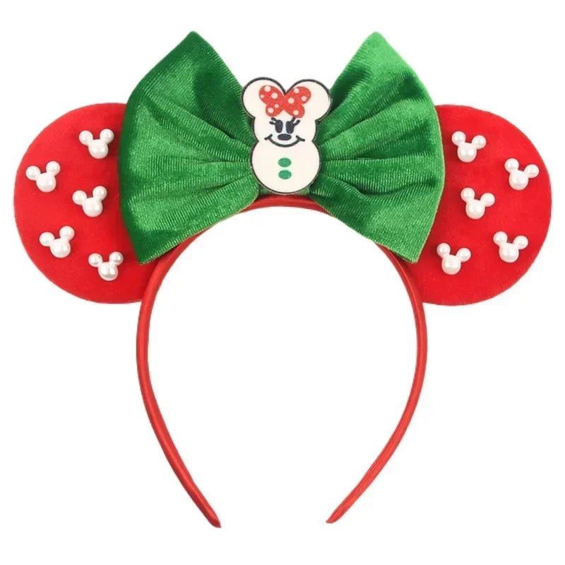 Disney Mickey Mouse Ear Hairbands Lollipop Candy Cane Bows Christmas Headband for Adults Party Kids Women Plush Hair Accessories - The Shop At Crown Perth