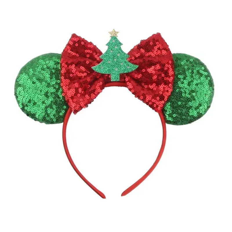 Disney Mickey Mouse Ear Hairbands Lollipop Candy Cane Bows Christmas Headband for Adults Party Kids Women Plush Hair Accessories - The Shop At Crown Perth