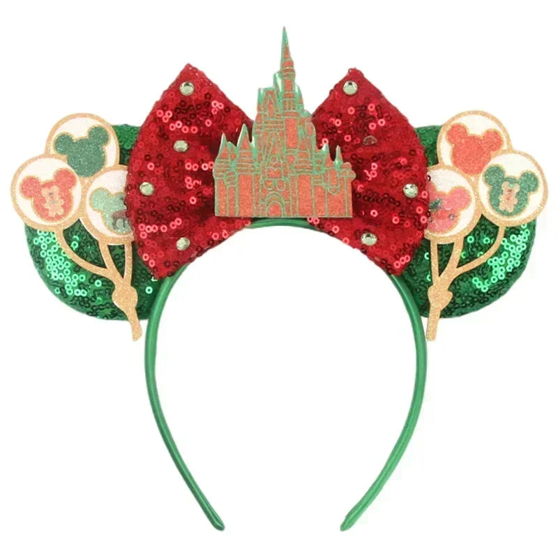 Disney Mickey Mouse Ear Hairbands Lollipop Candy Cane Bows Christmas Headband for Adults Party Kids Women Plush Hair Accessories - The Shop At Crown Perth