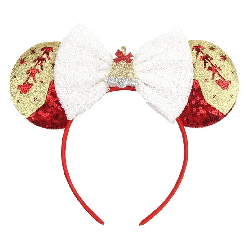 Disney Mickey Mouse Ear Hairbands Lollipop Candy Cane Bows Christmas Headband for Adults Party Kids Women Plush Hair Accessories - The Shop At Crown Perth