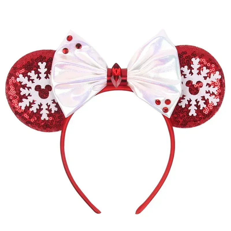 Disney Mickey Mouse Ear Hairbands Lollipop Candy Cane Bows Christmas Headband for Adults Party Kids Women Plush Hair Accessories - The Shop At Crown Perth