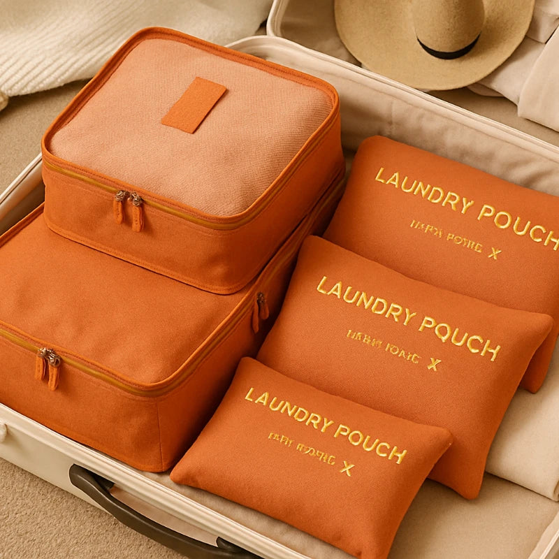 6PCS Packing Cubes Luggage Organizer Travel Storage Bags for Clothes Shoes Toiletries Portable Suitcase Organization Set - The Shop At Crown Perth