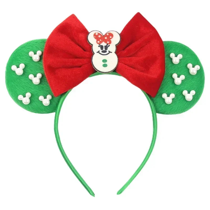 Disney Mickey Mouse Ear Hairbands Lollipop Candy Cane Bows Christmas Headband for Adults Party Kids Women Plush Hair Accessories - The Shop At Crown Perth