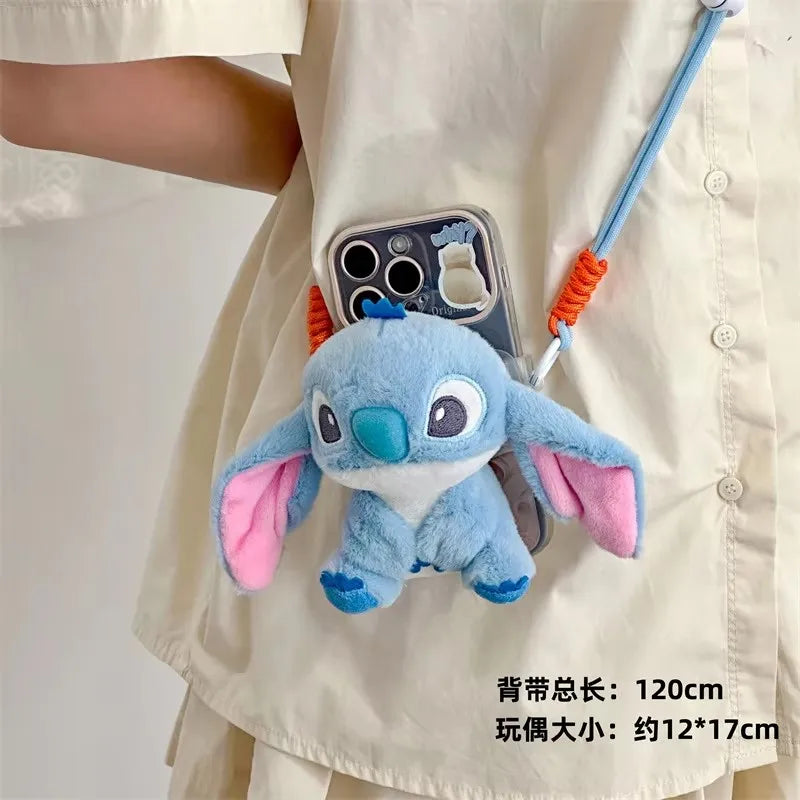 Plush Mobile Phone Bracket Kawaii Stitch Retractable Bracket Back Clip Slung Chain Lanyard Convenient Anti-fall Universal - The Shop At Crown Perth