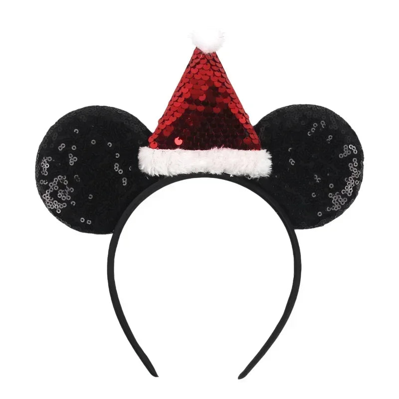 Disney Mickey Mouse Ear Hairbands Lollipop Candy Cane Bows Christmas Headband for Adults Party Kids Women Plush Hair Accessories - The Shop At Crown Perth
