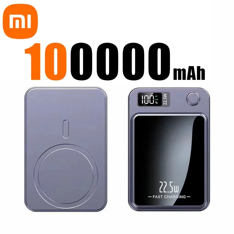 Xiaomi 100000mAh Magnetic Power Bank Wireless Fast Charger For Magsafe Portable Auxiliary Battery For iphone Huawei Samsung 2025 - The Shop At Crown Perth