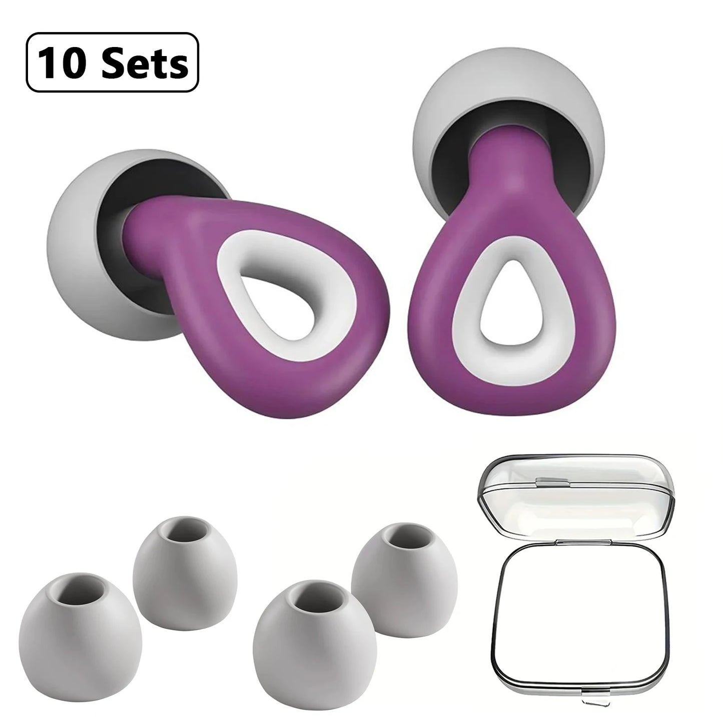 HUAK 1 pair of silicone earplugs, ear protection, hearing protection,swim, sleep, work, travel and other scenes, noise reduction - The Shop At Crown Perth