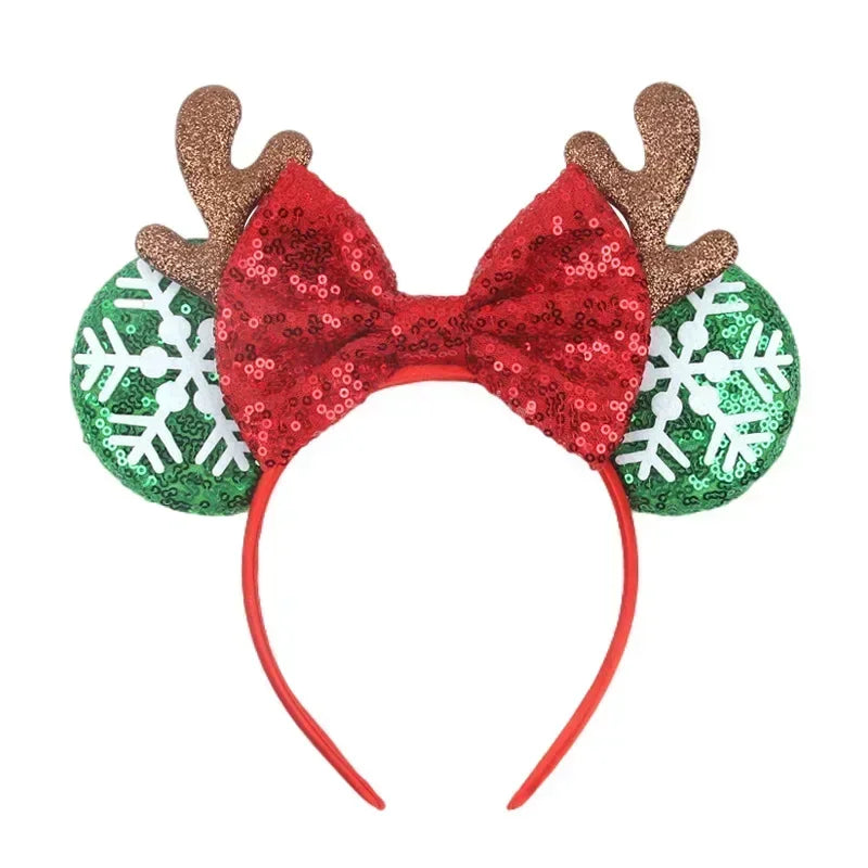 Disney Mickey Mouse Ear Hairbands Lollipop Candy Cane Bows Christmas Headband for Adults Party Kids Women Plush Hair Accessories - The Shop At Crown Perth