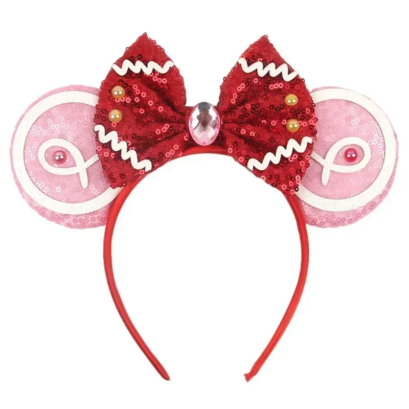 Disney Mickey Mouse Ear Hairbands Lollipop Candy Cane Bows Christmas Headband for Adults Party Kids Women Plush Hair Accessories - The Shop At Crown Perth