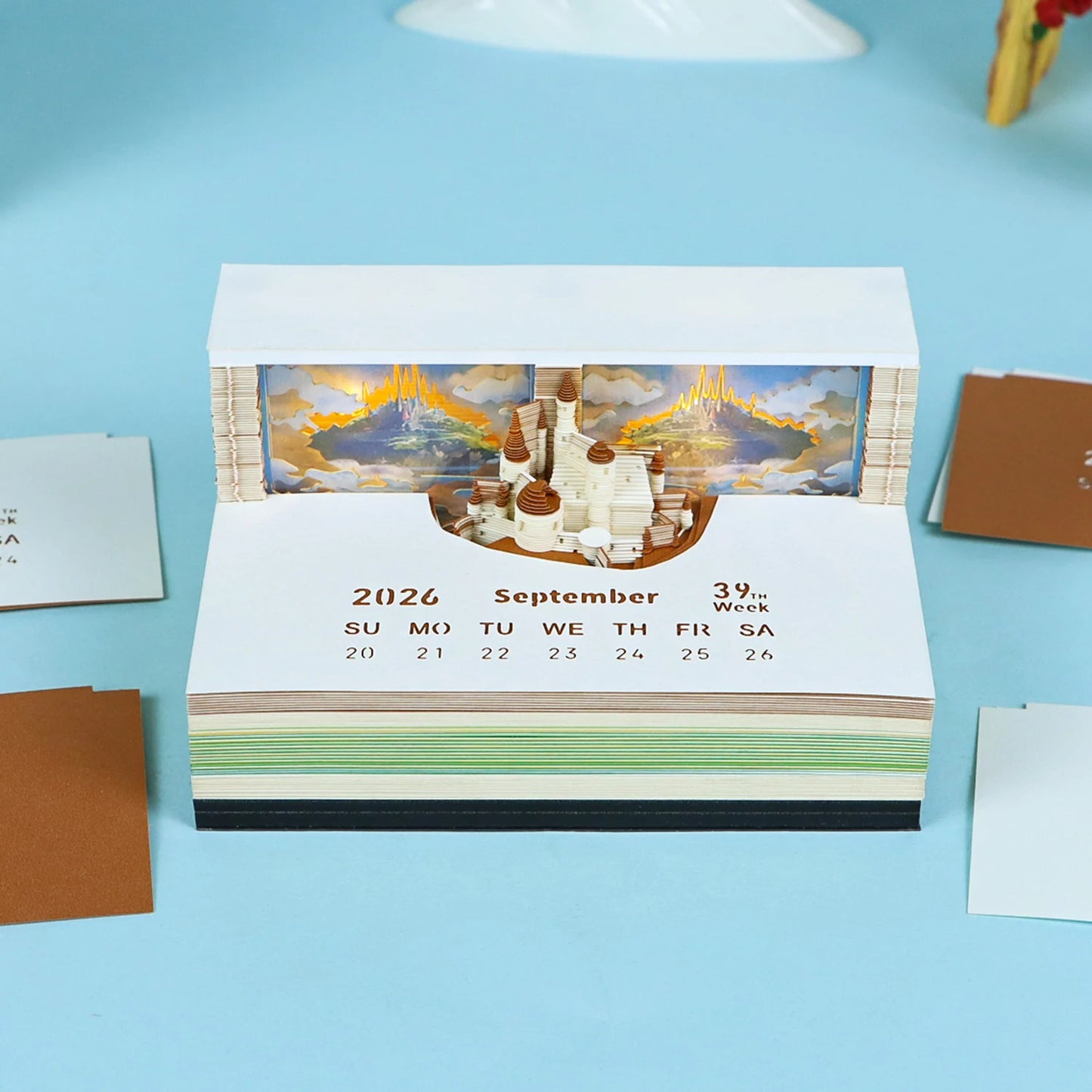 Omoshiroi Block 2026 Calendar Memo Pad 3D Carving Notepad TearOff Paper Memo Pad Block Notes Castle SKY Calendar Christmas Gift - The Shop At Crown Perth
