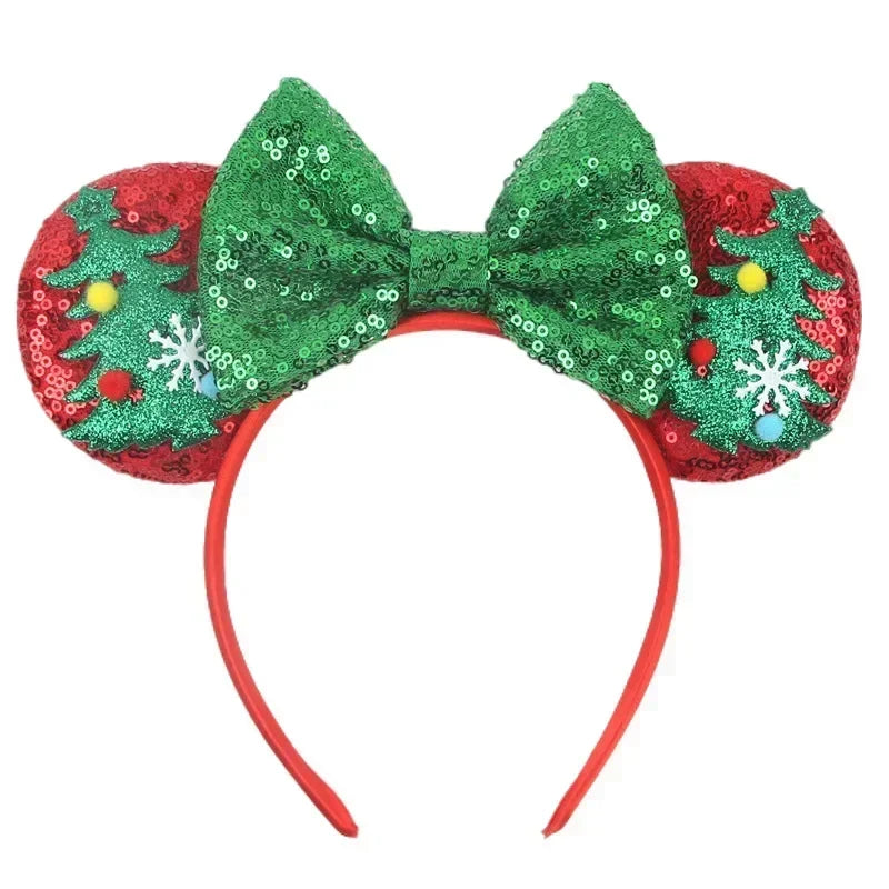 Disney Mickey Mouse Ear Hairbands Lollipop Candy Cane Bows Christmas Headband for Adults Party Kids Women Plush Hair Accessories - The Shop At Crown Perth