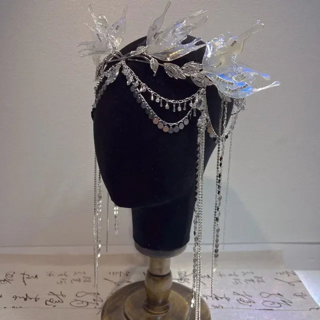 New Hair Crown for Women Mermaid Fringe Hair Accessory Headwear Wedding Party Props - The Shop At Crown Perth