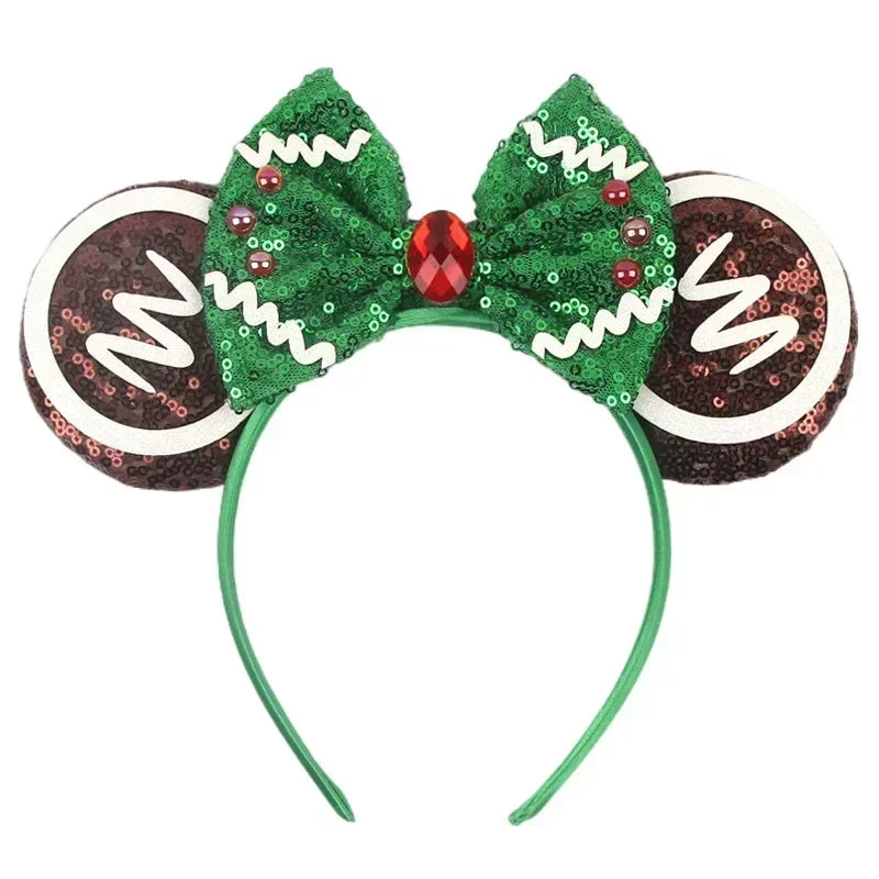 Disney Mickey Mouse Ear Hairbands Lollipop Candy Cane Bows Christmas Headband for Adults Party Kids Women Plush Hair Accessories - The Shop At Crown Perth