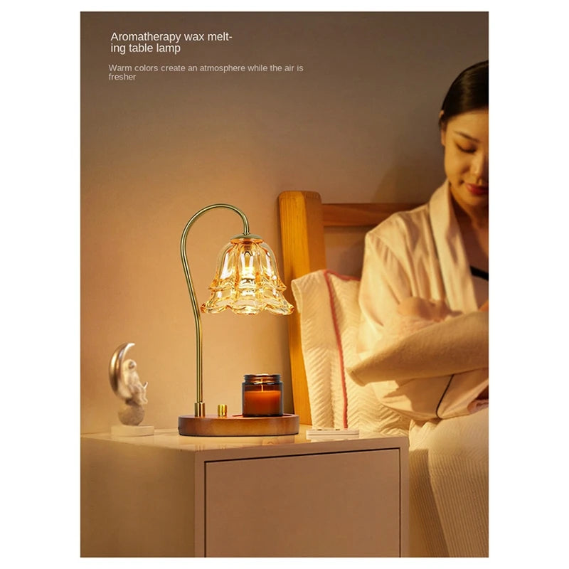 A27R-Electric Candle Warmer Lamp Flower Candle Warmer Lamp Button Switch With Adjustable 3 Gear Aromatherapy Table Lamp - The Shop At Crown Perth