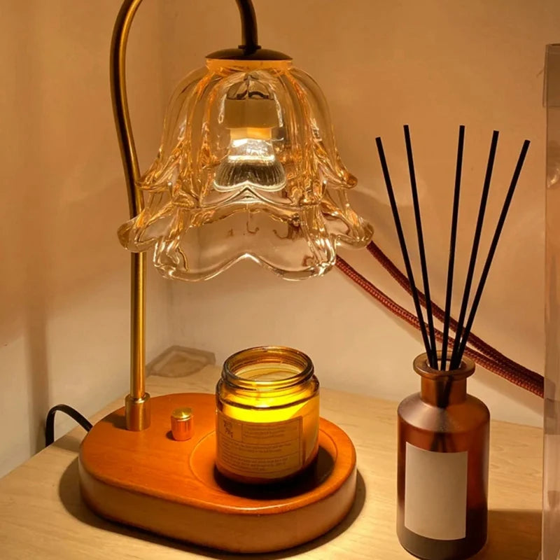 A27R-Electric Candle Warmer Lamp Flower Candle Warmer Lamp Button Switch With Adjustable 3 Gear Aromatherapy Table Lamp - The Shop At Crown Perth