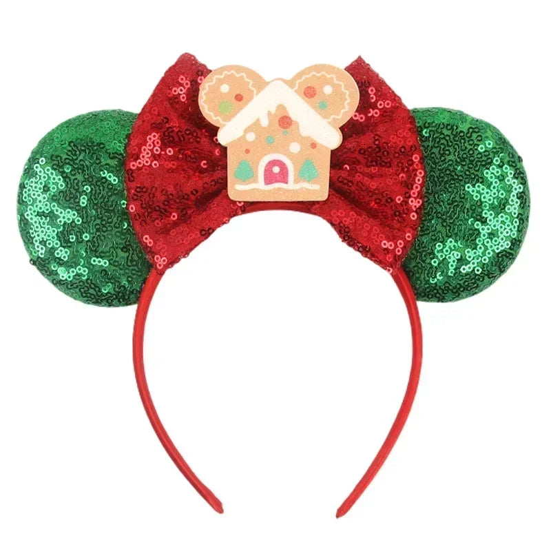 Disney Mickey Mouse Ear Hairbands Lollipop Candy Cane Bows Christmas Headband for Adults Party Kids Women Plush Hair Accessories - The Shop At Crown Perth