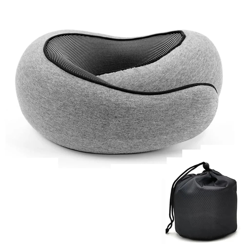 Okayso Memory Foam Neck Pillow U-Shaped Travel Pillow Adjustable Portable Ergonomic Support for Airplane Car Neck Pillow - The Shop At Crown Perth