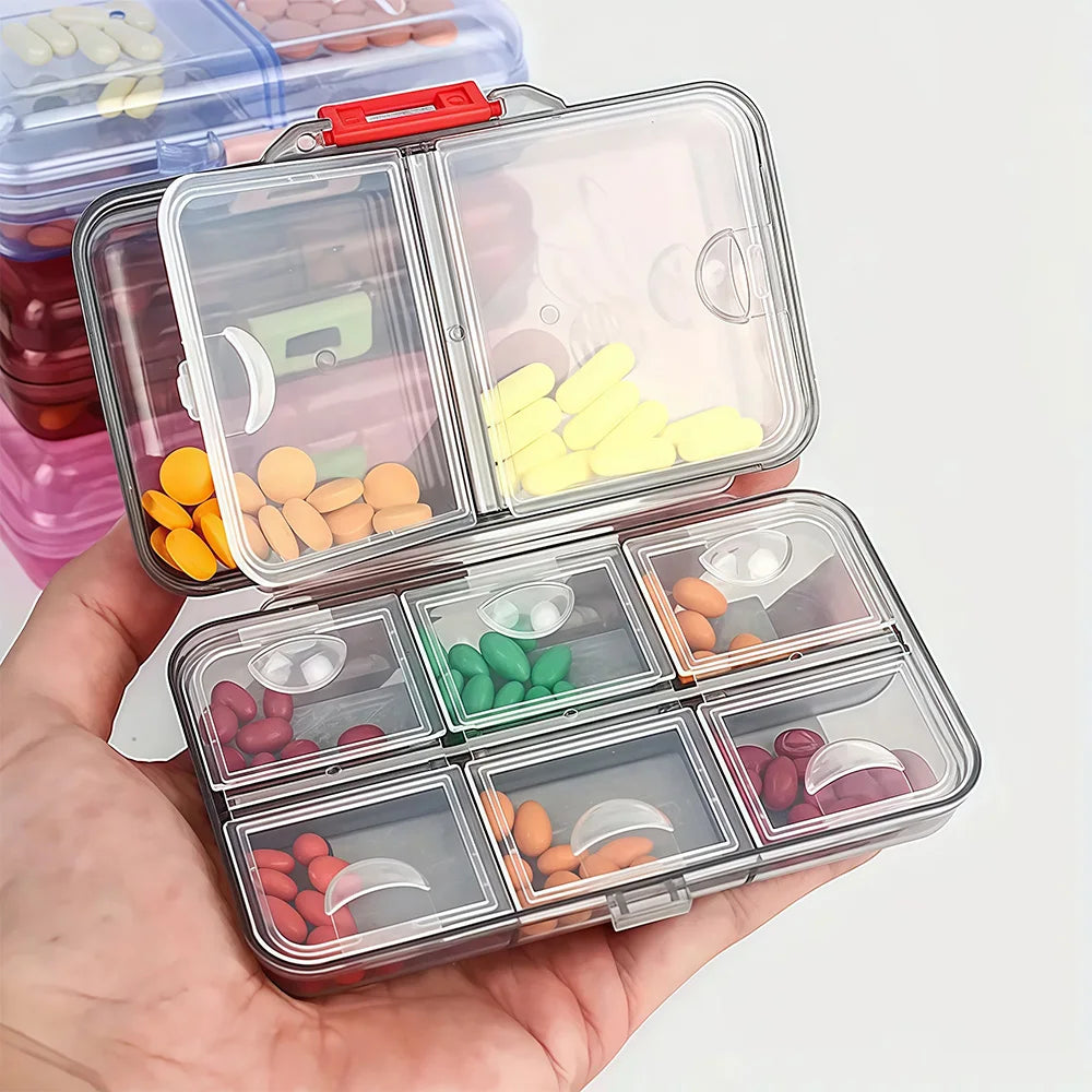 1PCS Portable Travel Pill Organizer with 7/8 Compartments,Weekly Pill Case Waterproof Pill Box for Daily Vitamins and Medicine - The Shop At Crown Perth