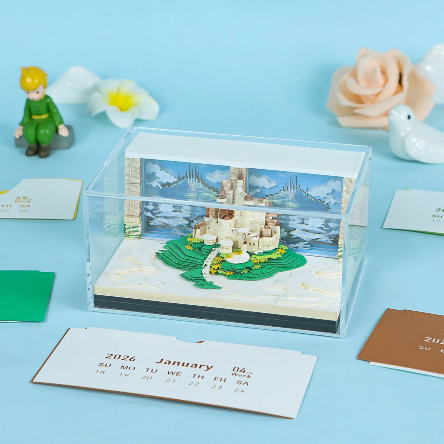 Omoshiroi Block 2026 Calendar Memo Pad 3D Carving Notepad TearOff Paper Memo Pad Block Notes Castle SKY Calendar Christmas Gift - The Shop At Crown Perth