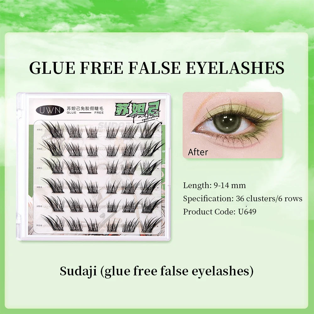 UWN Glue-free False Eyelashes Oblique Flying Fox Style Curling Natural Lazy Light and Comfortable Upper Eyelashes - The Shop At Crown Perth
