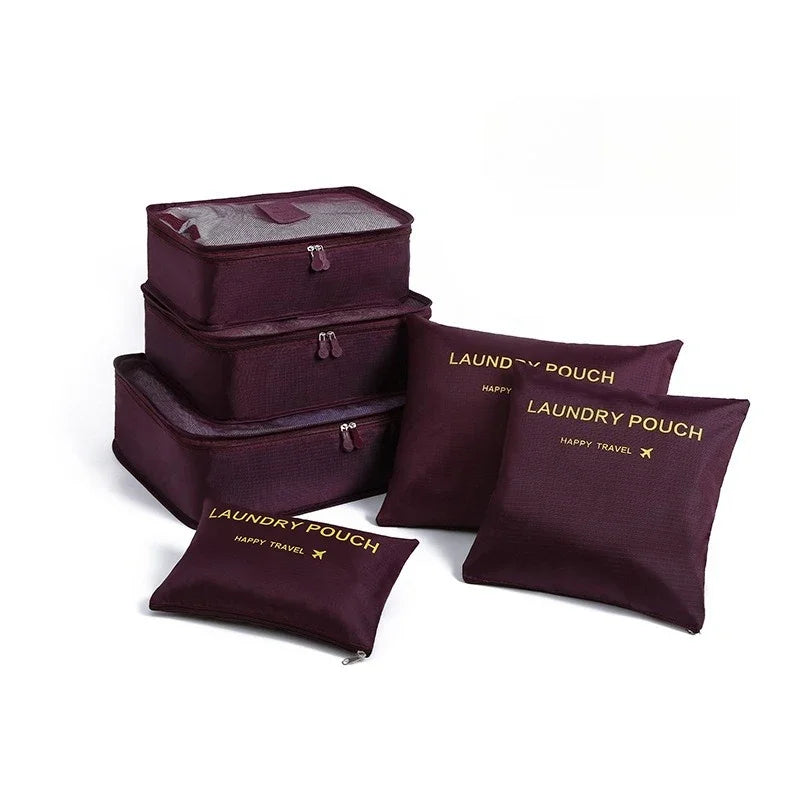 6PCS Packing Cubes Luggage Organizer Travel Storage Bags for Clothes Shoes Toiletries Portable Suitcase Organization Set - The Shop At Crown Perth