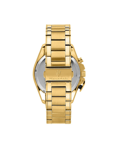 Maserati Men's Traguardo (45mm) Skeleton Chronograph Dial / Gold Stainless Steel Bracelet- R8873612058 - The Shop At Crown Perth