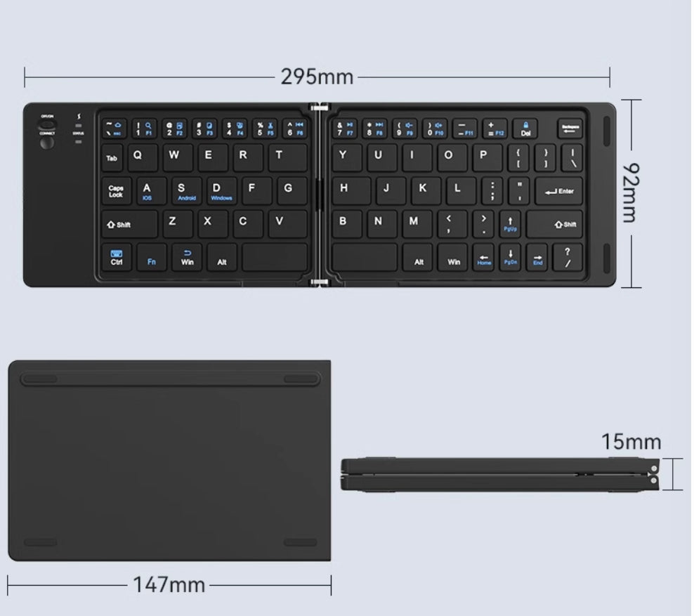 Ultra-Portable Wireless Folding Bluetooth Keyboard for Home, Office & Travel - The Shop At Crown Perth