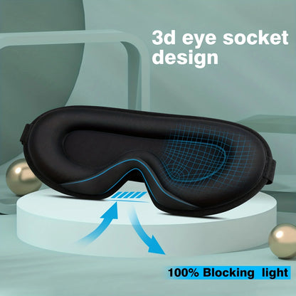 3D Sleep Mask With Noise Ear plug, Unisex Blackout, Protects Eyelashes, Adjustable Strap, Travel Plane Work Eye Mask - The Shop At Crown Perth