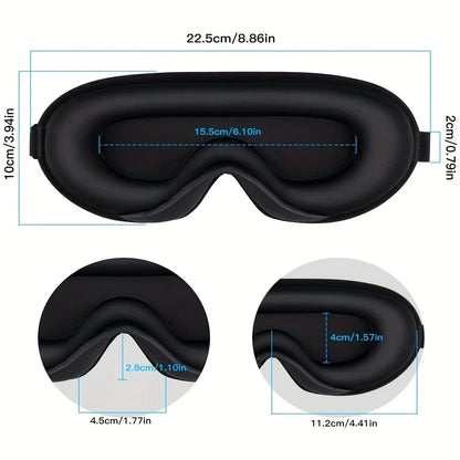 3D Sleep Mask With Noise Ear plug, Unisex Blackout, Protects Eyelashes, Adjustable Strap, Travel Plane Work Eye Mask - The Shop At Crown Perth