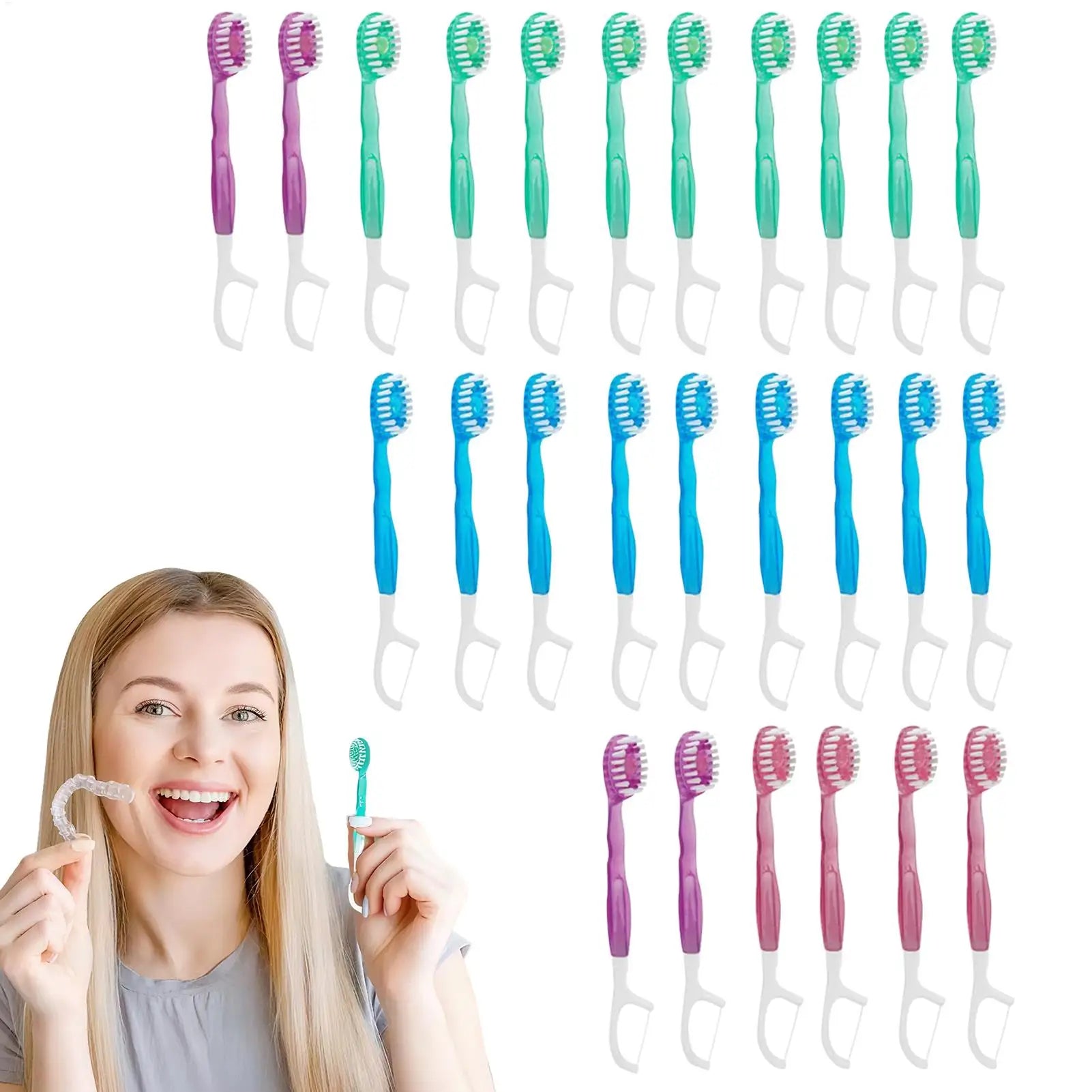 5-in-1 Mini Toothbrushes with Toothpaste Tongue Scraper Flosses Portable Soft Versatile Toothbrush Kit for Home and Travel - The Shop At Crown Perth