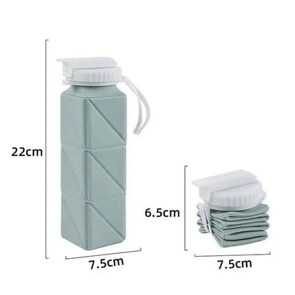 620ml Collapsible Water Bottle Cup with Straw Lid Leakproof BPA Free Silicone Foldable Water Bottle for Travel Gym Camping Sport - The Shop At Crown Perth