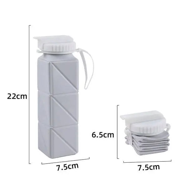 620ml Collapsible Water Bottle Cup with Straw Lid Leakproof BPA Free Silicone Foldable Water Bottle for Travel Gym Camping Sport - The Shop At Crown Perth