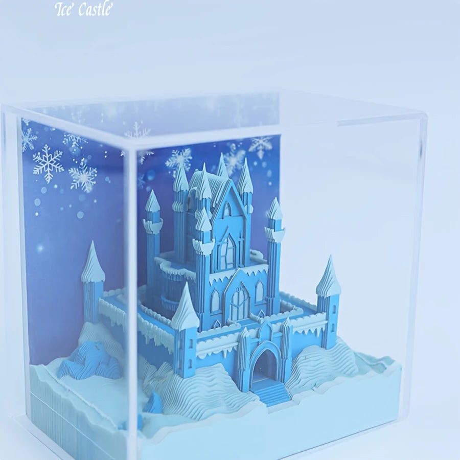 2025 Snow Castle 3D Desk Calendar Pop-Up Castle Monthly Planner Yearly Organizer Sticky Notes to do list Office/Home Desk Decor - The Shop At Crown Perth