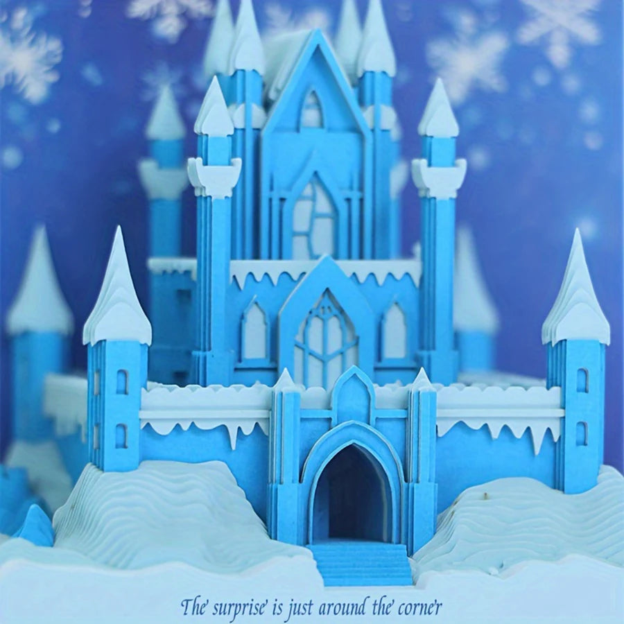 2025 Snow Castle 3D Desk Calendar Pop-Up Castle Monthly Planner Yearly Organizer Sticky Notes to do list Office/Home Desk Decor - The Shop At Crown Perth
