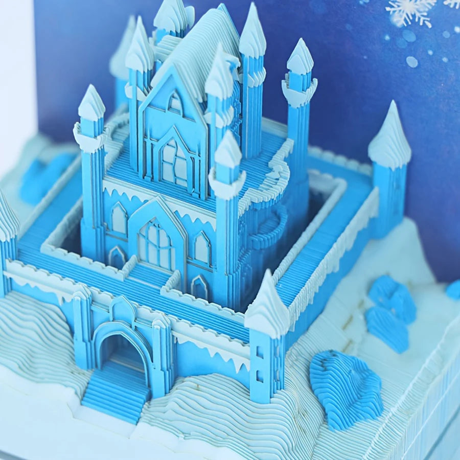 2025 Snow Castle 3D Desk Calendar Pop-Up Castle Monthly Planner Yearly Organizer Sticky Notes to do list Office/Home Desk Decor - The Shop At Crown Perth