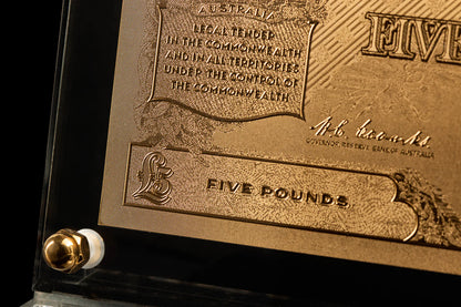 24 Carat Gold 5 POUND Imperial Currency Banknote Replica – Premium Display Collectible - The Shop At Crown Perth
