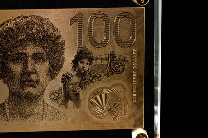 24 Carat Gold 2020 $100 Australian Banknote Replica – Premium Display Collectible - The Shop At Crown Perth