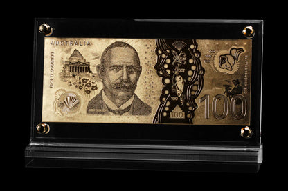 24 Carat Gold 2020 $100 Australian Banknote Replica – Premium Display Collectible - The Shop At Crown Perth