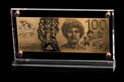 24 Carat Gold 2020 $100 Australian Banknote Replica – Premium Display Collectible - The Shop At Crown Perth